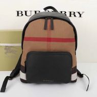 Burberry Abbeydale House Check And Leather Backpack In Khaki