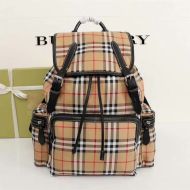 Burberry Backpack In Vintage Check Nylon Khaki