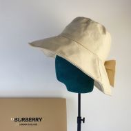 Burberry Bow Cotton Bucket Hat In Beige