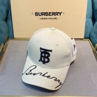 Burberry Calligraphy Monogram Motif Baseball Cap In Beige