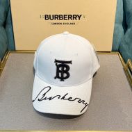 Burberry Calligraphy Monogram Motif Baseball Cap In White