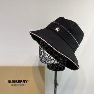 Burberry Check Trim Bucket Hat In Black