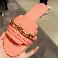Burberry Coleford Chain Patent Leather Women Slides In Pink