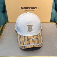 Burberry Embellished Cotton Baseball Cap In White