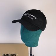 Burberry Embroidered Logo Baseball Cap In Black