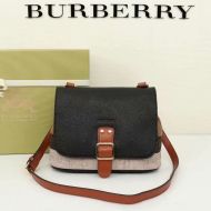 Burberry Gowen Canvas And Leather Crossbody Bag In Black