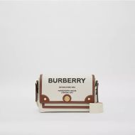 Burberry Horseferry Print Canvas Note Crossbody Bag In White