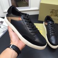 Burberry Leather Suede And House Check Men Sneakers In Black