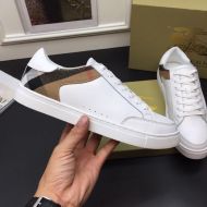 Burberry Leather Suede And House Check Men Sneakers In White