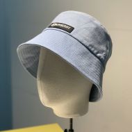 Burberry Logo Applique Cotton Bucket Hat In Blue