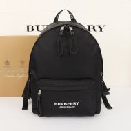 Burberry Logo Print ECONYL Backpack In Black