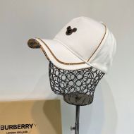 Burberry Mickey Baseball Cap In White
