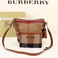 Burberry Mini Susanna Check Canvas Bucket Bag In Brown