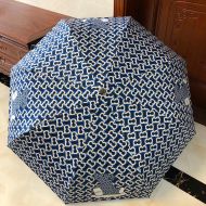 Burberry Monogram Print Bear Folding Umbrella In Blue