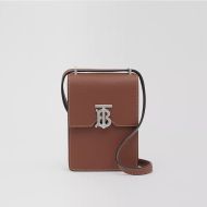 Burberry Monogram Print E-canvas Robin Bag In Brown