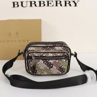Burberry Monogram Print And Leather Crossbody Bag In Green
