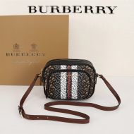 Burberry Monogram Stripe E-canvas Camera Bag In Brown