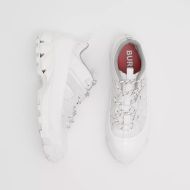 Burberry Nylon And Suede Arthur Unisex Sneakers In White