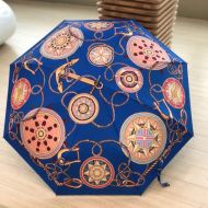 Burberry Print Folding Umbrella In Blue