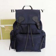 Burberry Rucksack Technical Nylon And Leather In Navy Blue