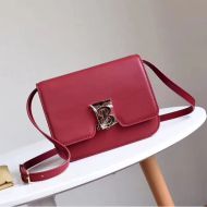 Burberry Small Leather TB Bag In Burgundy