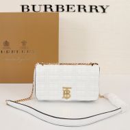 Burberry Small Quilted Lambskin Lola Bag In White