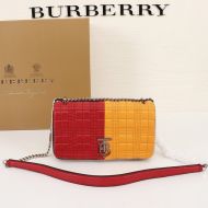Burberry Small Quilted Two-tone Lambskin Lola Bag In Red/Yellow