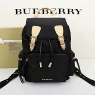 Burberry Technical Nylon And Leather Rucksack In Black/Gold