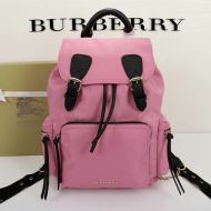 Burberry Technical Nylon And Leather Rucksack In Light Pink
