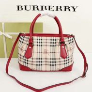 Burberry The Saddle Pvc And Leather Shoulder Bag In Red