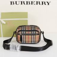 Burberry Vintage Check And Leather Camera Bag In Beige/Black