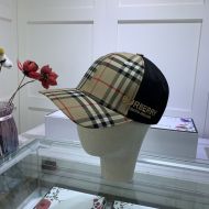 Burberry Vintage Check Two-tone Baseball Cap In Black
