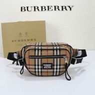 Burberry Vintage Check And Leather Bum Bag In Beige