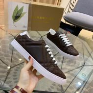 Burberry Westford Quilted Leather Men Sneakers In Coffee