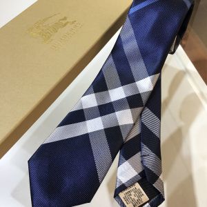 Burberry Classic Cut Check Silk Tie In Navy Blue