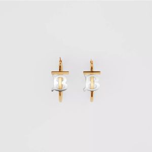 Burberry Gold And Palladium-plated Monogram Motif Earrings