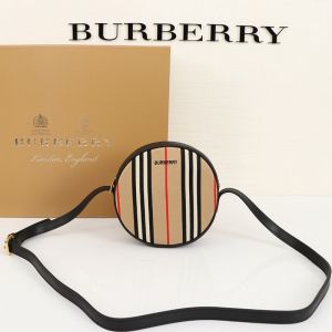 Burberry Icon Stripe Cotton Crossbody Bag In Black