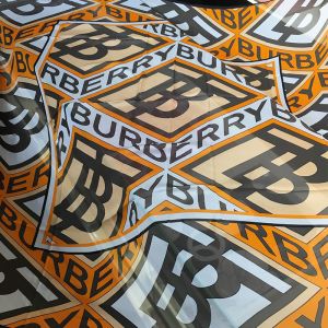 Burberry Monogram Logo Print Square Scarf In Black