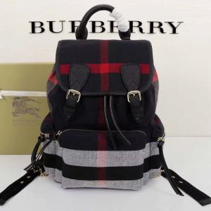 Burberry Rucksack Canvas And Leather In Black