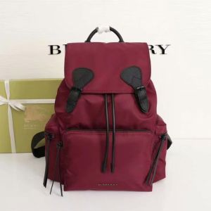Burberry Rucksack Technical Nylon And Leather In Burgundy