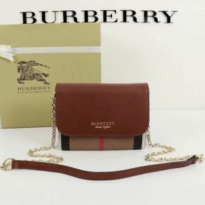Burberry Vintage Check Canvas and Leather Crossbody Bag In Brown